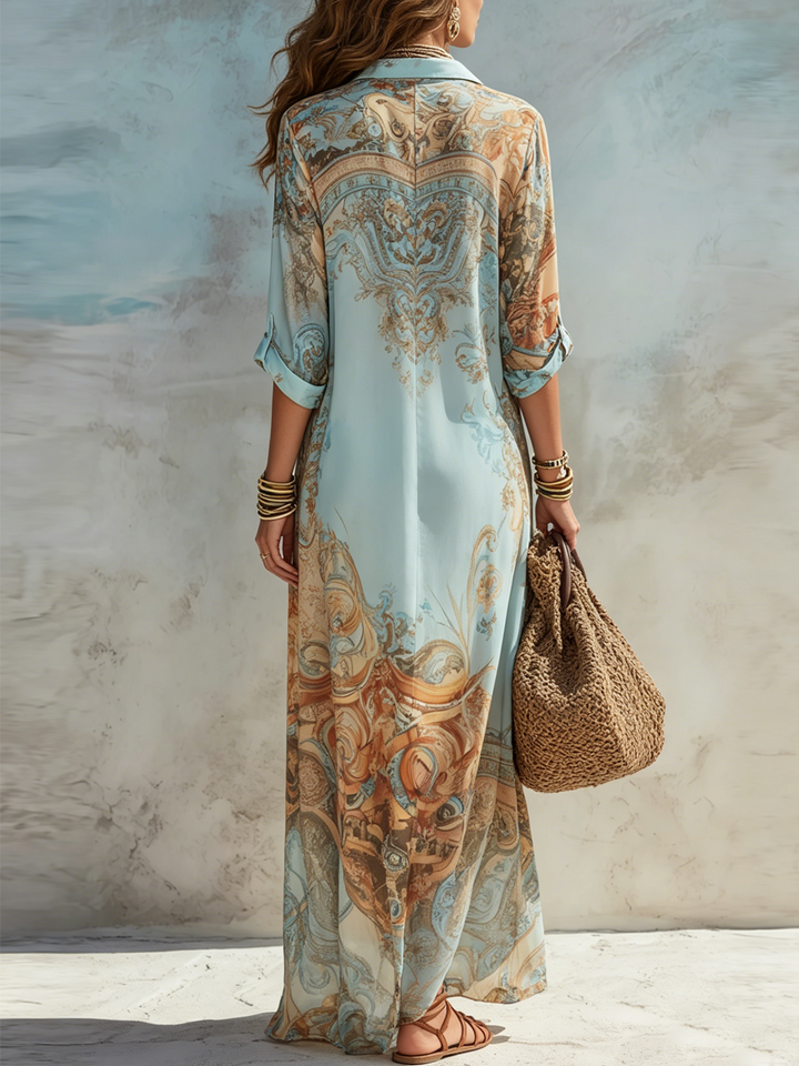 Serena | Mediterranean Blue Shirt Dress
