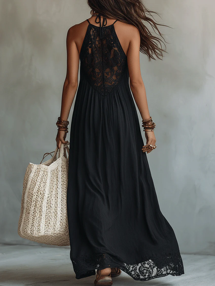 Seraphina™ | Bohemian Lace-Trimmed Maxi Dress