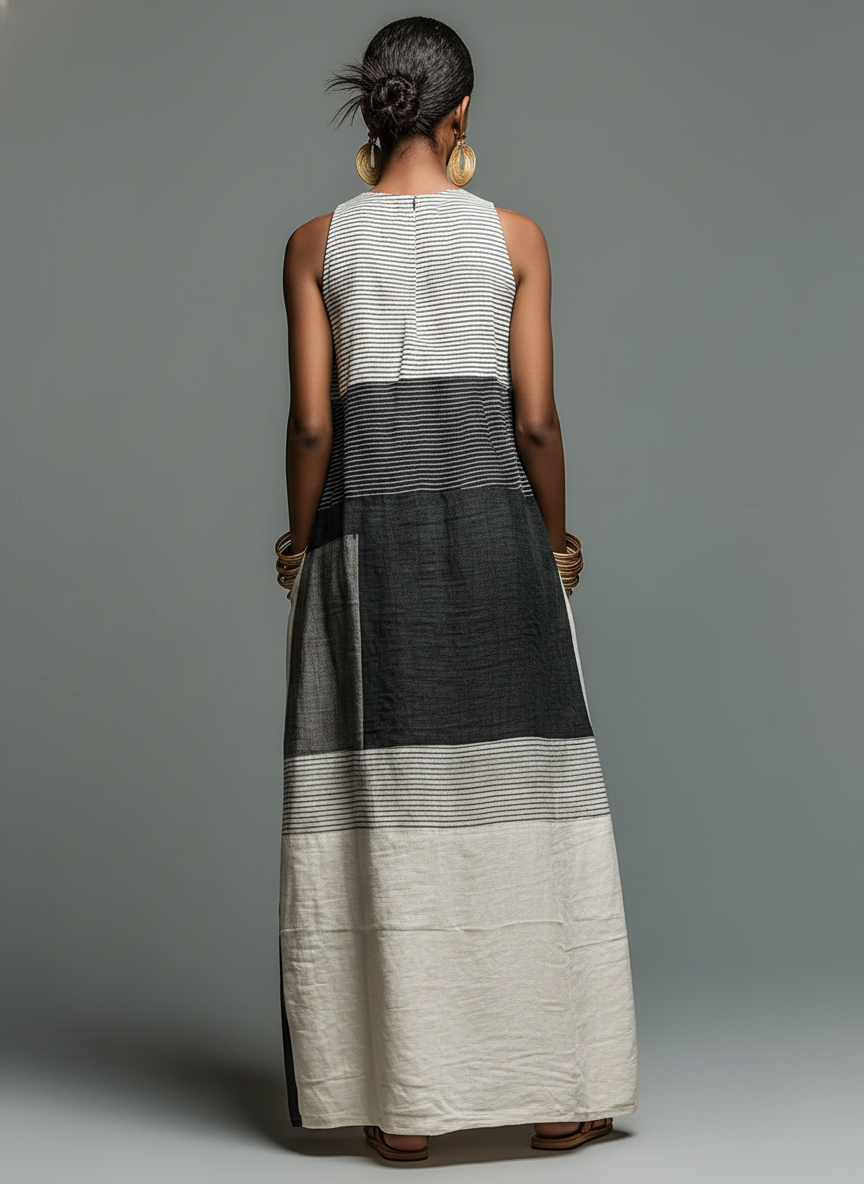 Elodie™ | Sleeveless Striped Maxi Dress