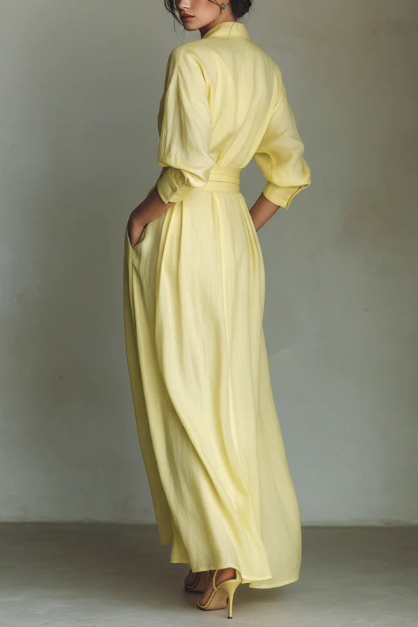 Kaylani | Belted Shirt Maxi Dress
