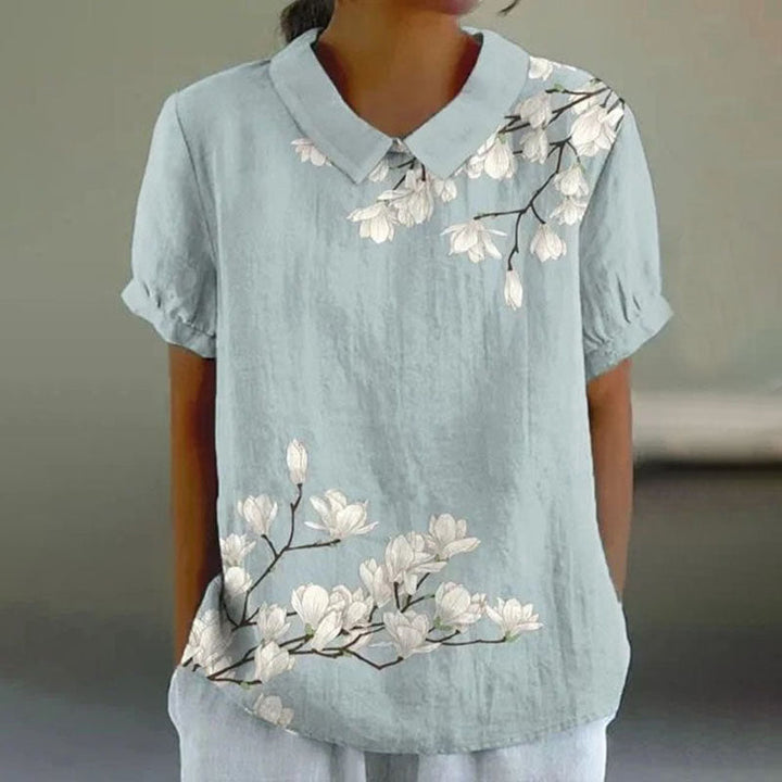 Ellie | Floral Blue Print Shirt