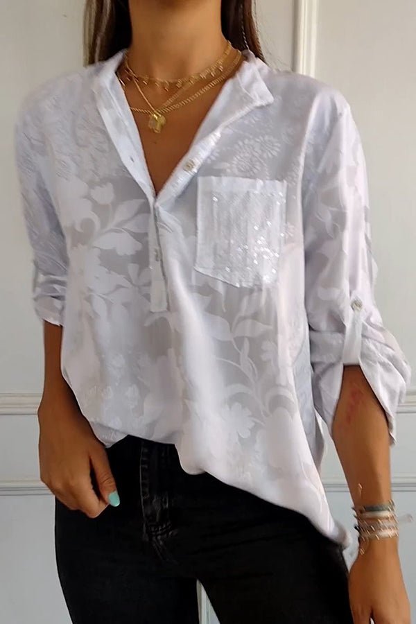 Sophie | Relaxed Sequin Lapel Top