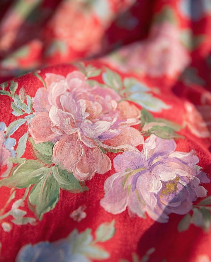Gaia | Elegant Floral V-Neck Dress