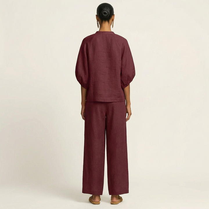 Marlowe | Zipper-Front Puff Sleeve Set