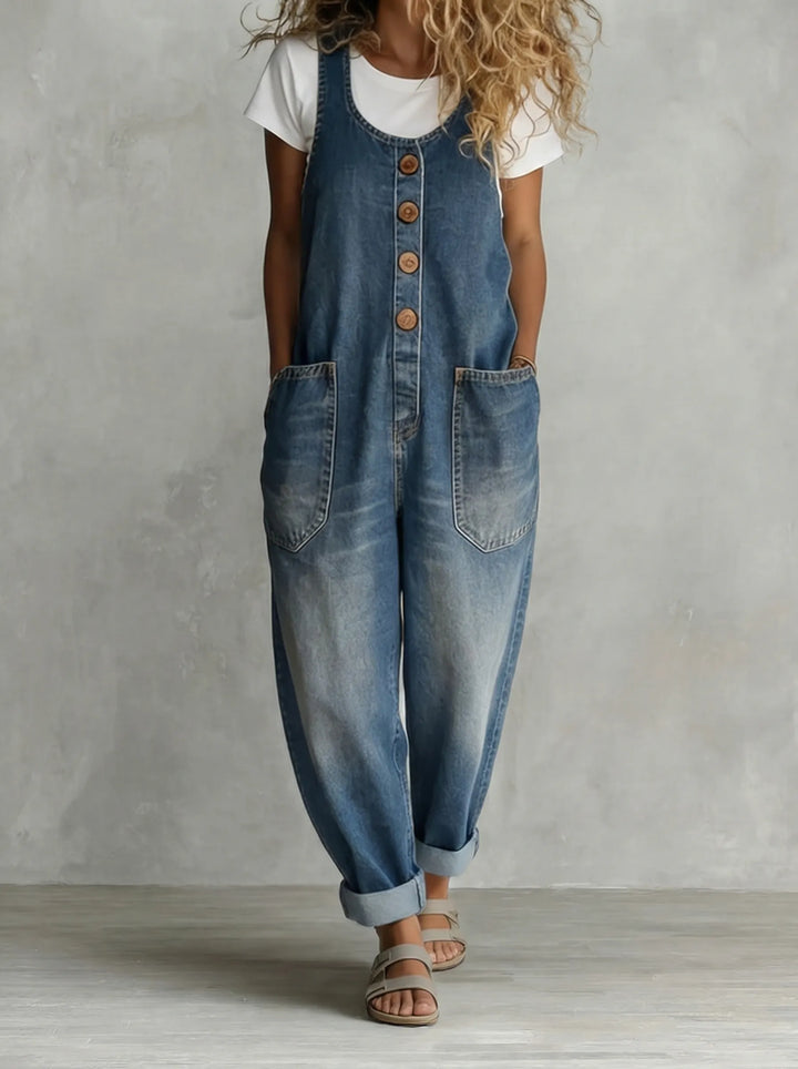 Sabrina | Loose Fitted Denim Jumpsuit