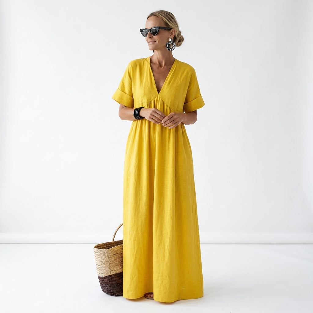 Azurine™ | Vibrant Mediterranean Maxi Dress