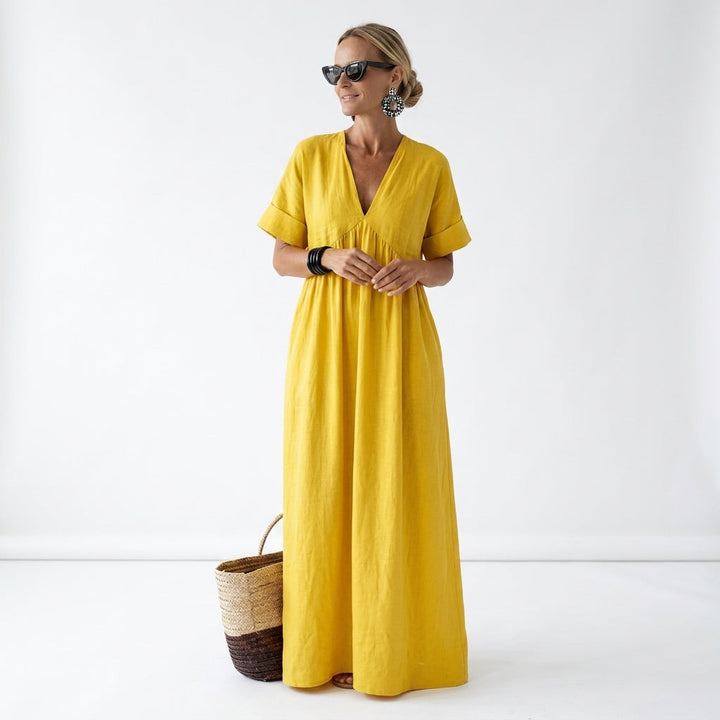 Azurine™ | Vibrant Mediterranean Maxi Dress