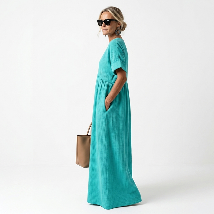 Azurine™ | Vibrant Mediterranean Maxi Dress