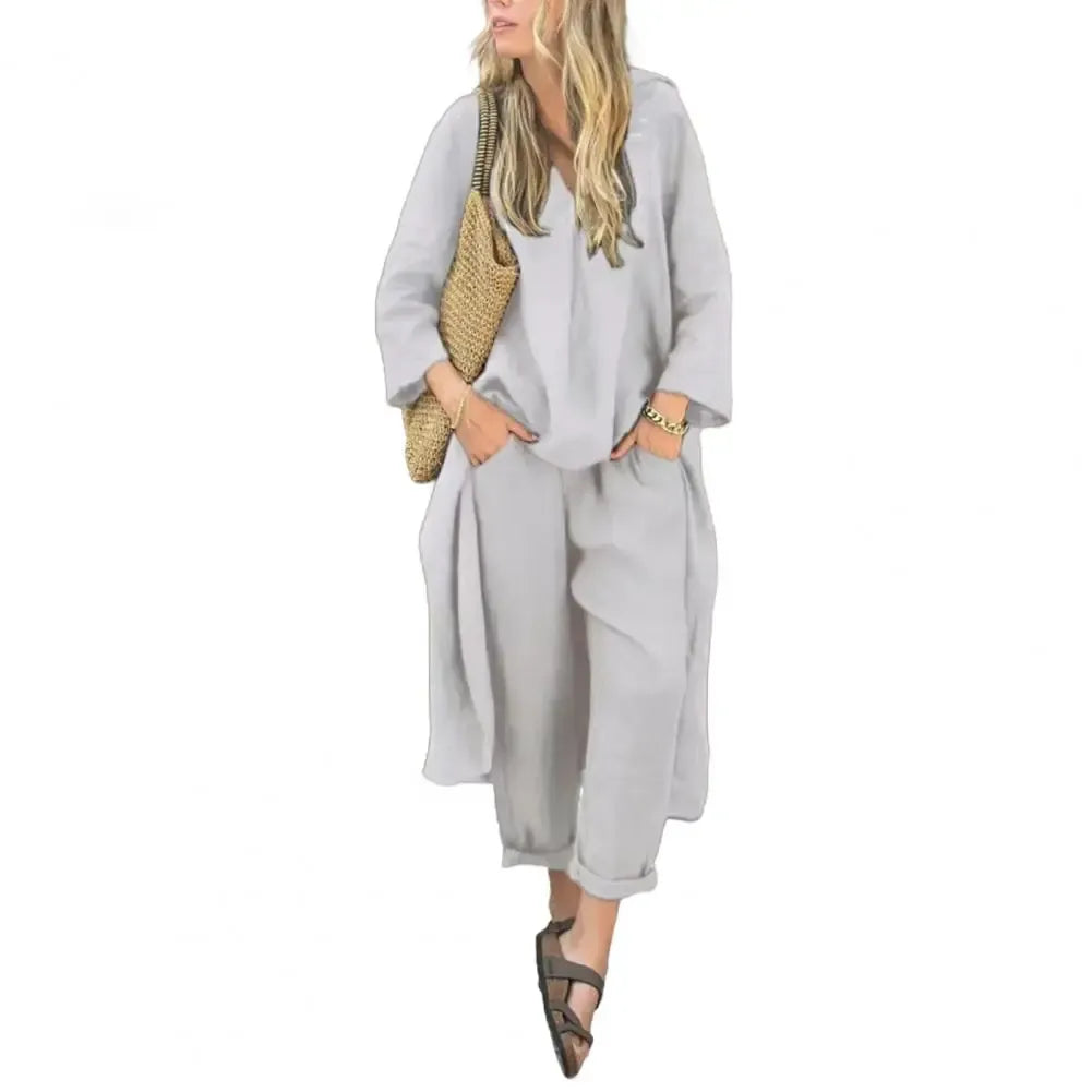 Lucia | Relaxed Long Vest and Wide-Leg Trousers Two-Piece Set