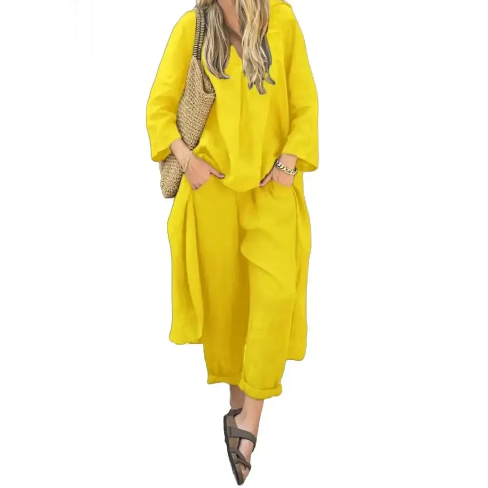 Lucia | Relaxed Long Vest and Wide-Leg Trousers Two-Piece Set