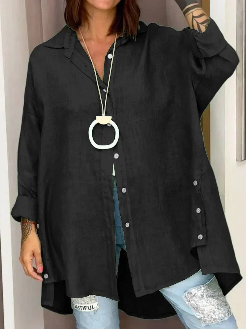 Ruby | Oversized Button-Front Linen Shirt