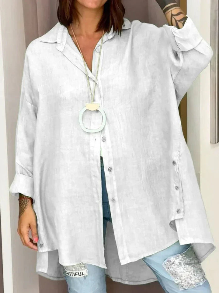 Ruby | Oversized Button-Front Linen Shirt