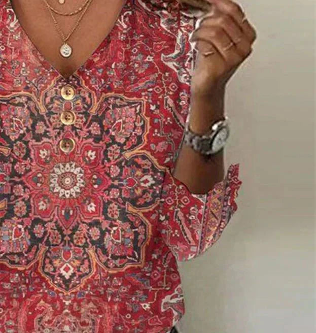 Lana | Soft V-Neck Printed Blouse