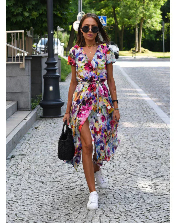 Camille | Elegant V-Neck Wrap Dress