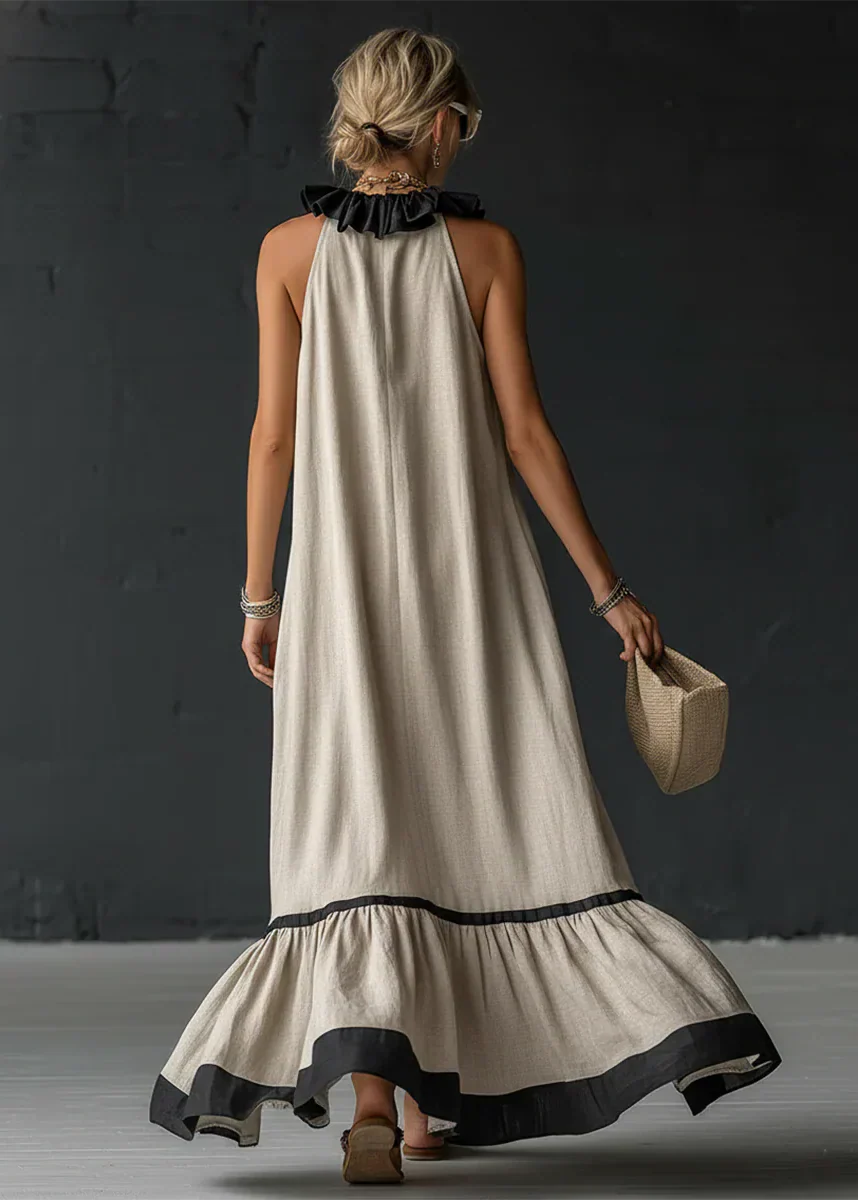 Séréna | Chic Flowing Long Ruffle Dress