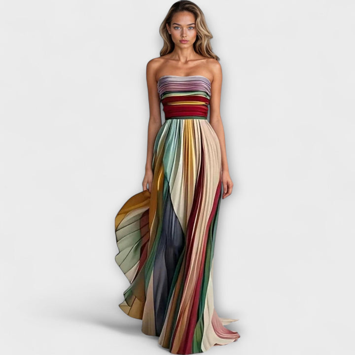 Marigold | Bold & Flowing Strapless Dress