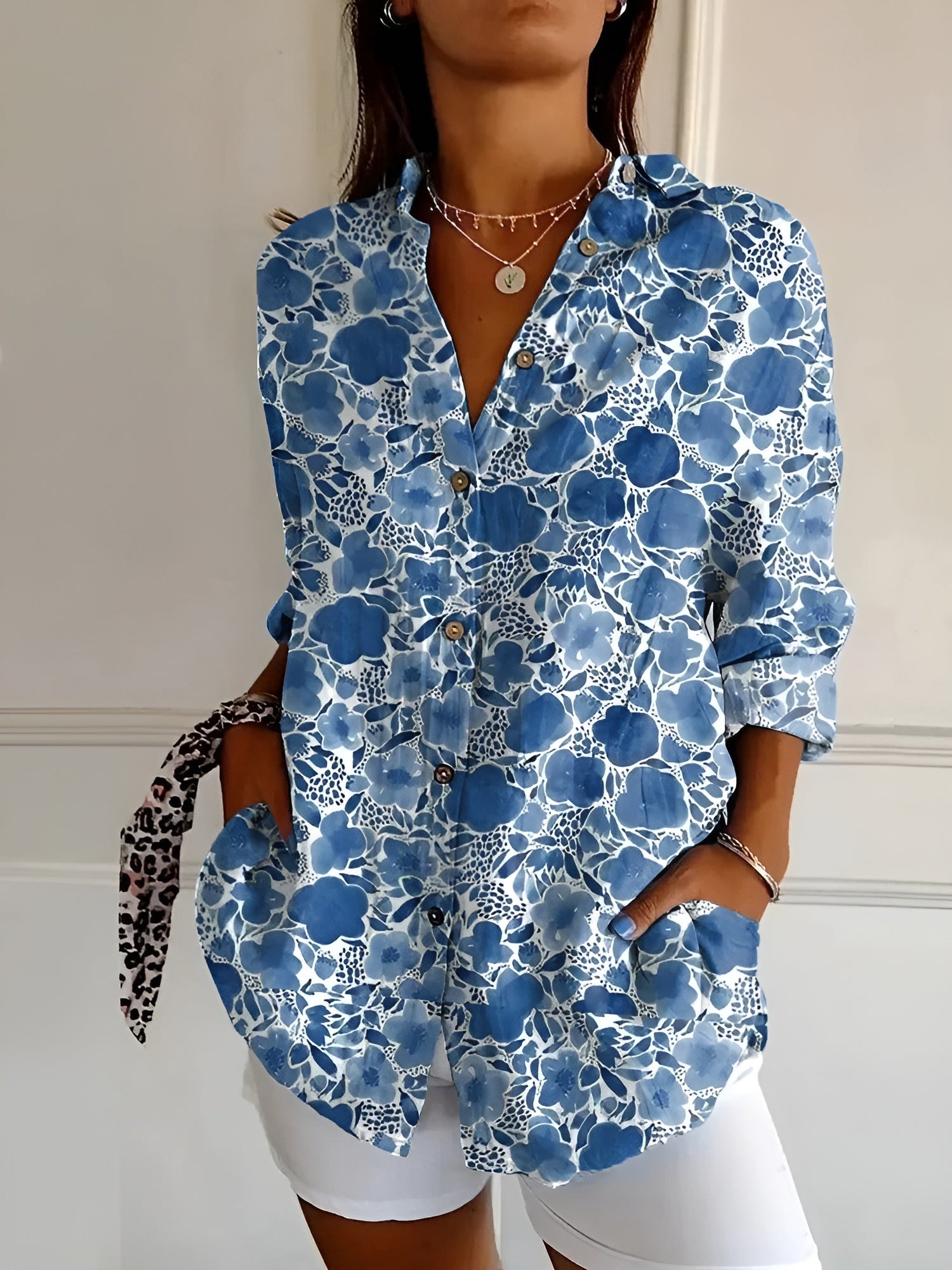 Dark Blue Flower / 3XL (18-20)